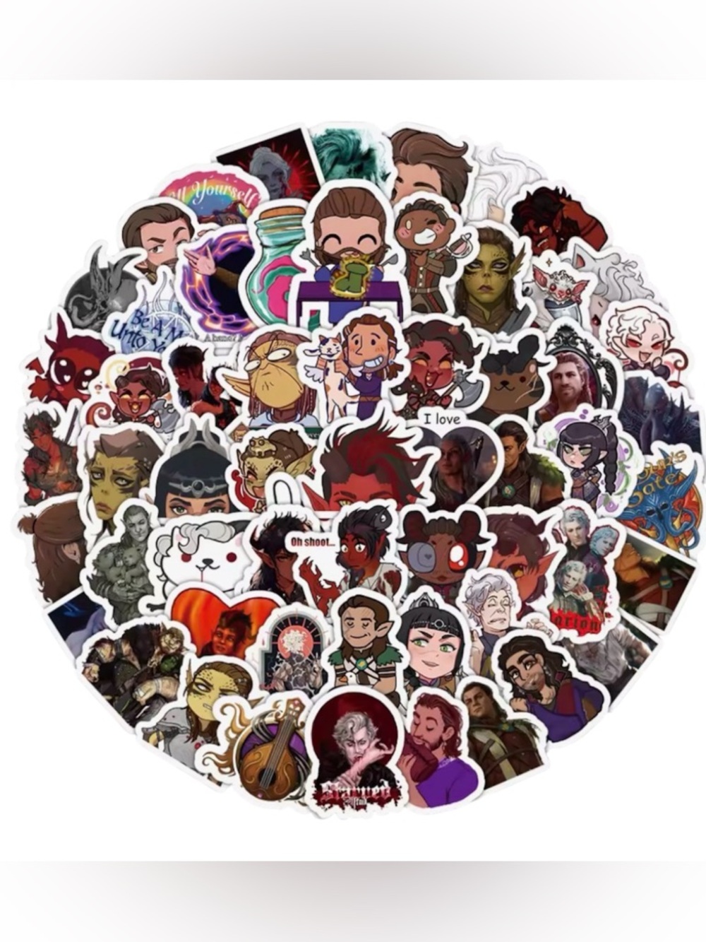 Baldur's Gate 120 piece sticker set